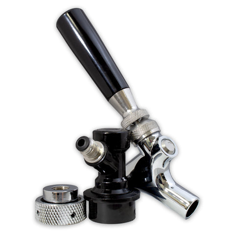 BLACK LIQUID DISCONNECT WITH CHROME PLATED BEER FAUCET